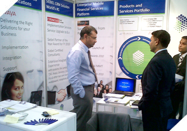 Mr. Owais Zaidi (COO Access Group) speaking to guests at the Gitex Technology Week Exhibition 2011.