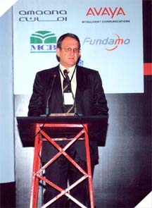 Mr. Hannes Van Rensburg (Chief Executive Officer) for Fundamo, during presentation at the 2nd International Mobile Banking Conference.